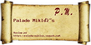 Palade Miklós névjegykártya